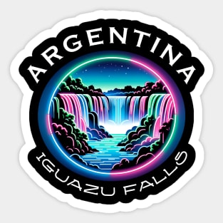 Iguazu Falls Argentina -Cool Neon Art Style Sticker